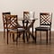 Baxton Studio Edona Modern and Contemporary Grey Fabric and Walnut Brown Finished Wood 5-Piece Dining Set 174-9881-10901-Zoro - alternate 6
